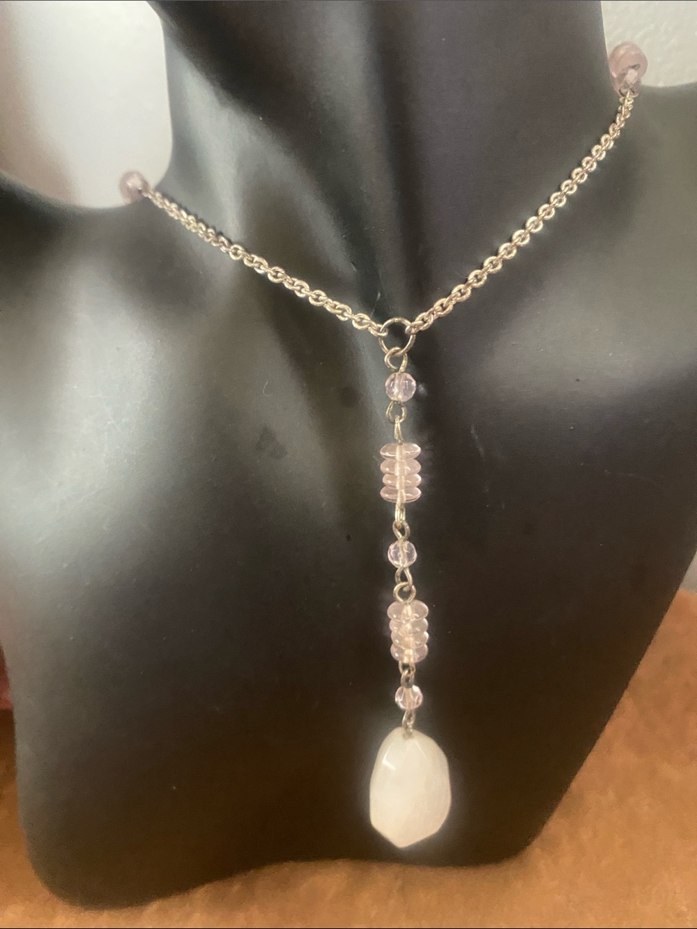 Multi-strand freshwater baroque pearls, Delicate White Teardrop Pendant Necklace - Picture 9 of 11